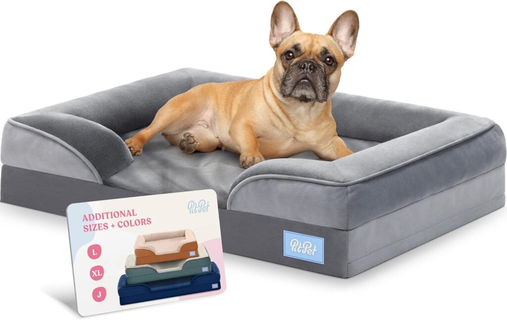 Orthopedic Sofa Dog Bed - Ultra Comfortable Dog Beds for Medium Dogs - Breathable  Waterproof Pet Bed- Egg Foam Sofa Bed with Extra Head and Neck Support - Removable Washable Cover  Nonslip Bottom